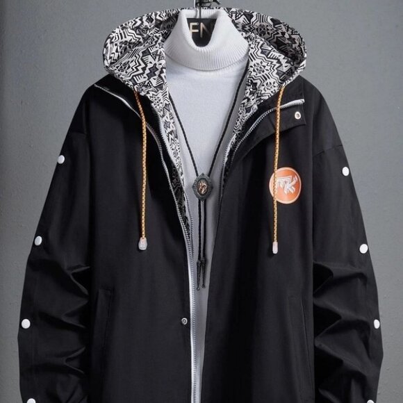 Black Mens Hooded Jacket